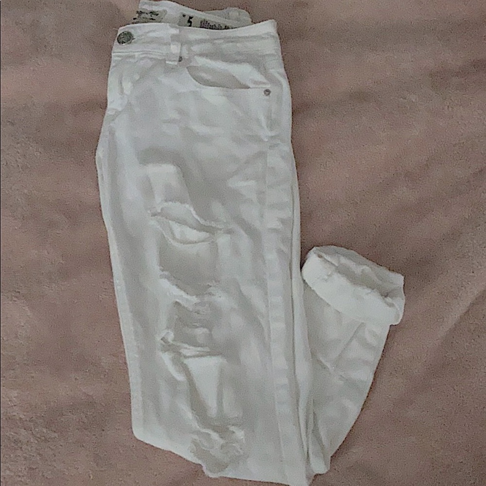 White ripped jeans